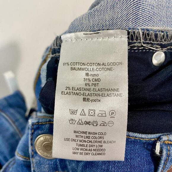 Free People Women's Distressed Ankle High Rise Jeans Medium Blue Wash 25R EUC - Picture 5 of 8